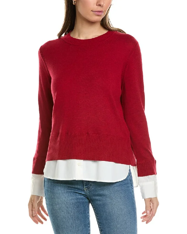 Alashan Cashmere Duet Shirttail Cashmere-Blend Sweater