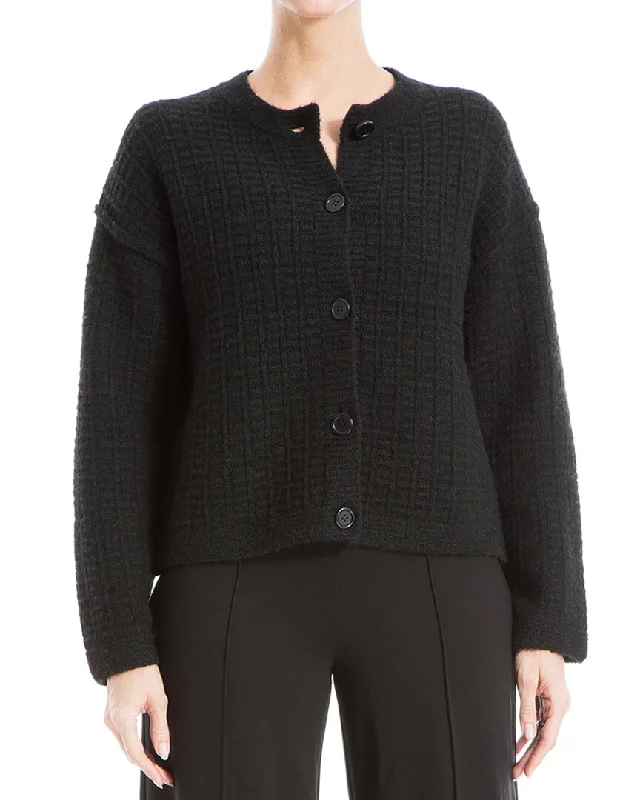 Max Studio Button Front Wool-Blend Cardigan