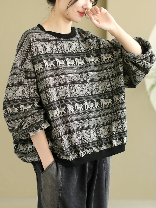 Women Spring Retro Fashion Loose Casual Sweater