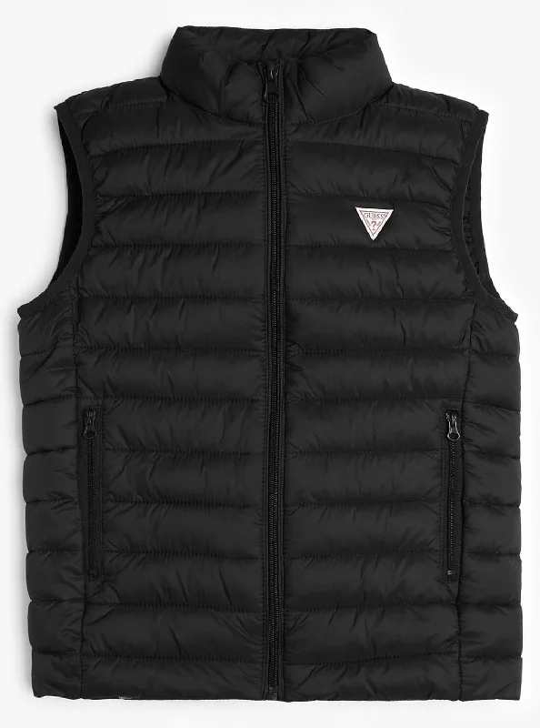 Black Unisex Padded Logo Vest (7-16)