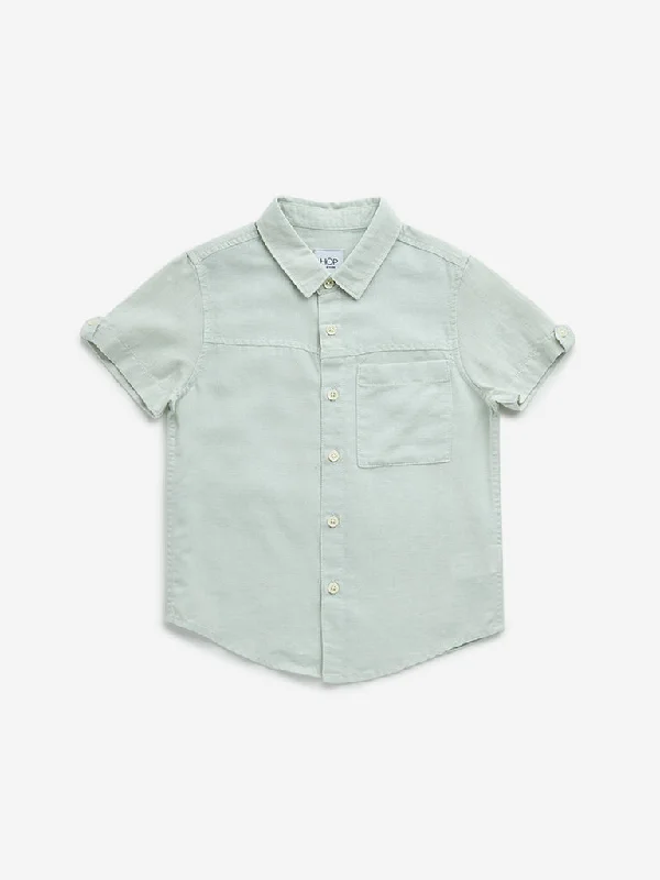 HOP Kids Sage Blended Linen Shirt