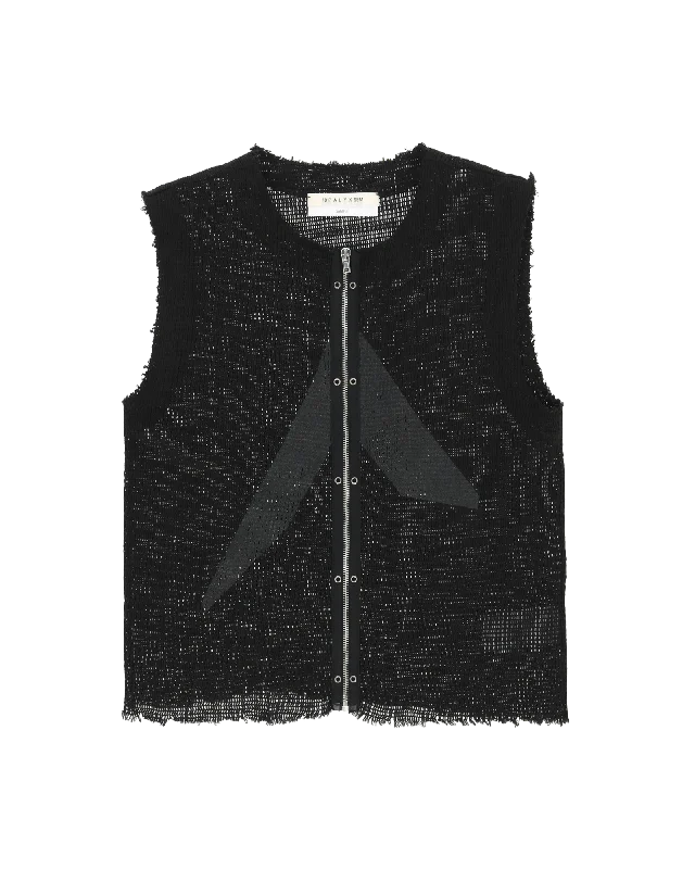 ZIP-UP LOGO MESH VEST