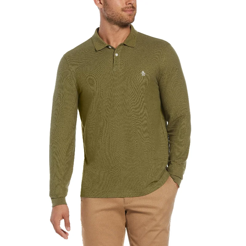 Long Sleeve Pique Polo