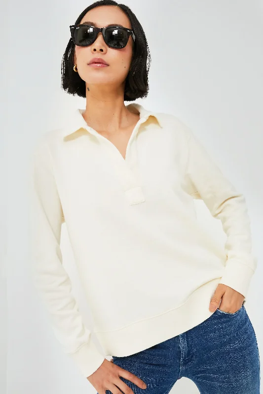 Marshmallow Polo Popover Sweatshirt