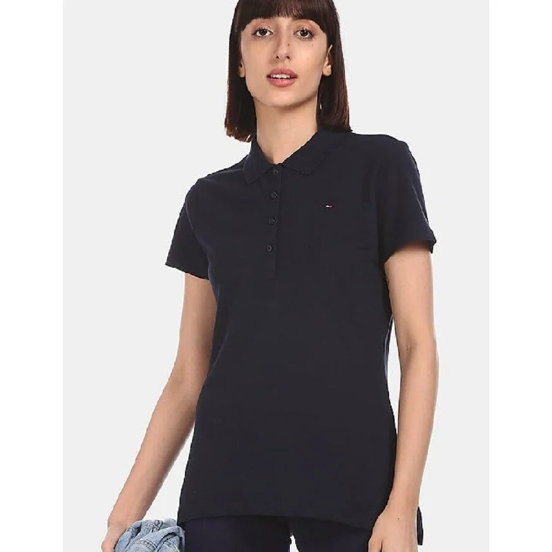 Tommy Hilfiger Women's Core Polo Shirt Black Size Large