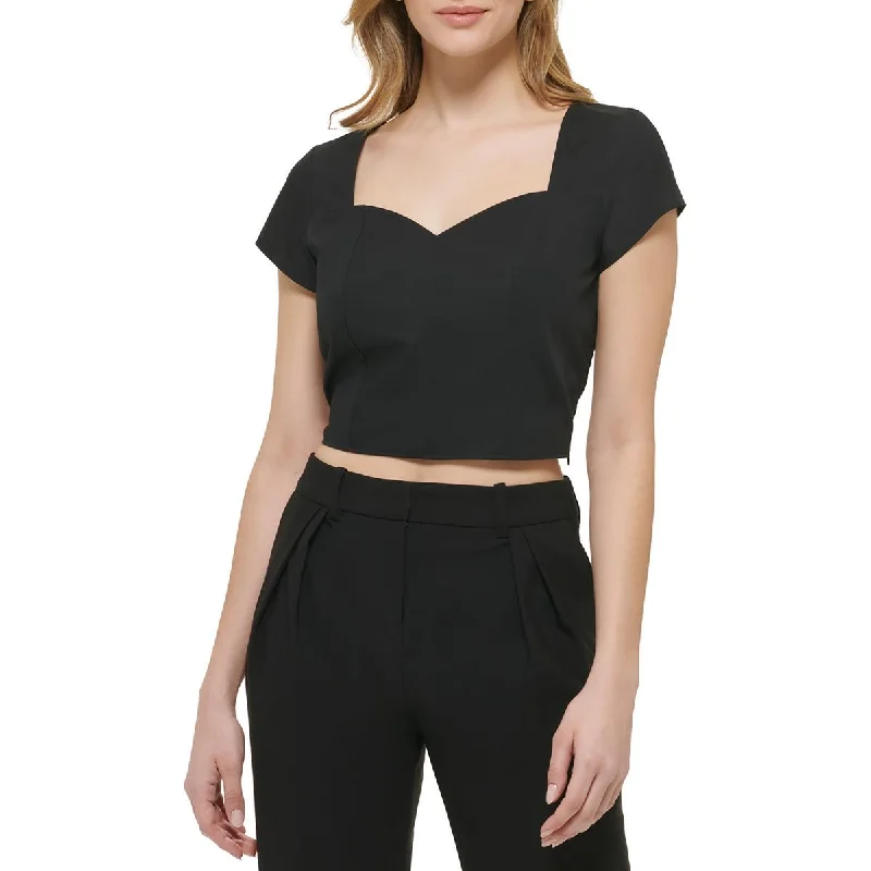 Womens Pullover Cap Sleeve Cropped