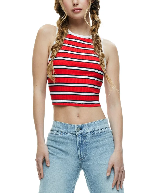 Alice + Olivia Andre Fitted Cropped Tank