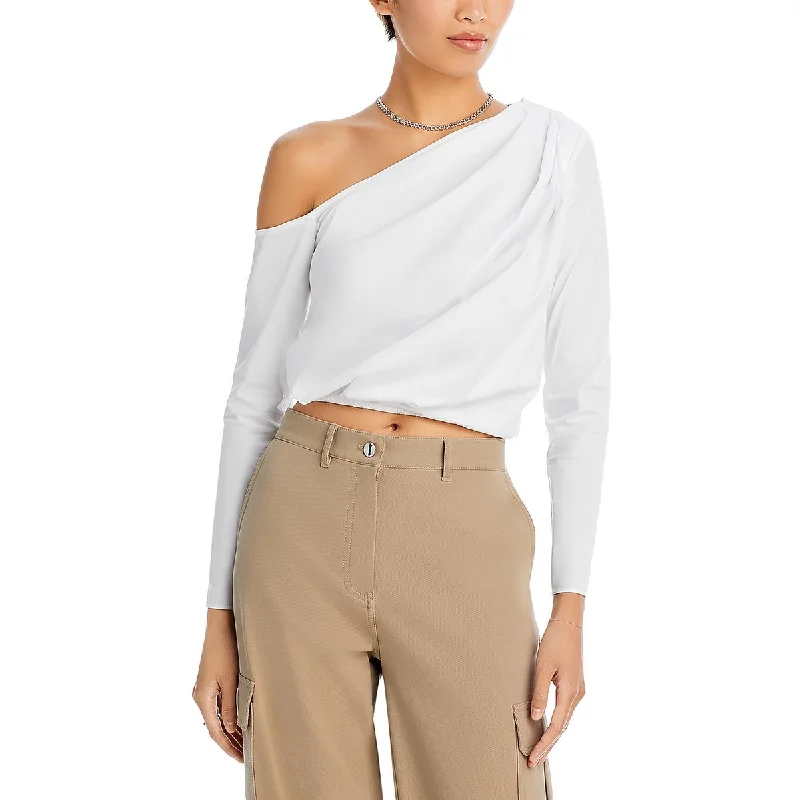 Womens Crop Party Cold Shoulder