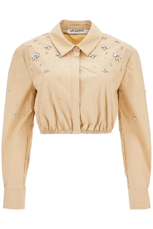 Self Portrait Women's 'Cropped Shirt With Crystals'