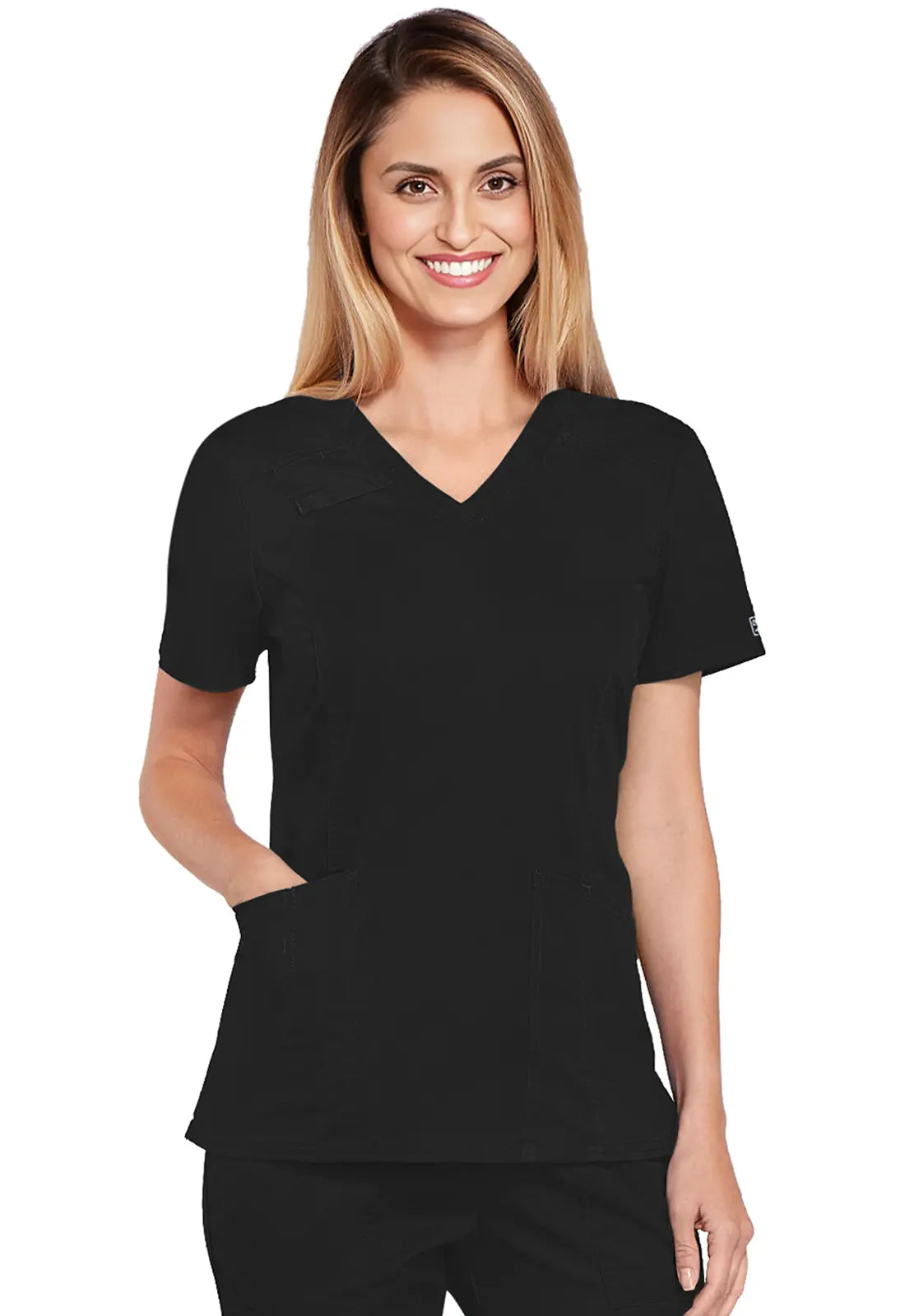 Cherokee Women's 4-Pocket V-Neck Top - Black