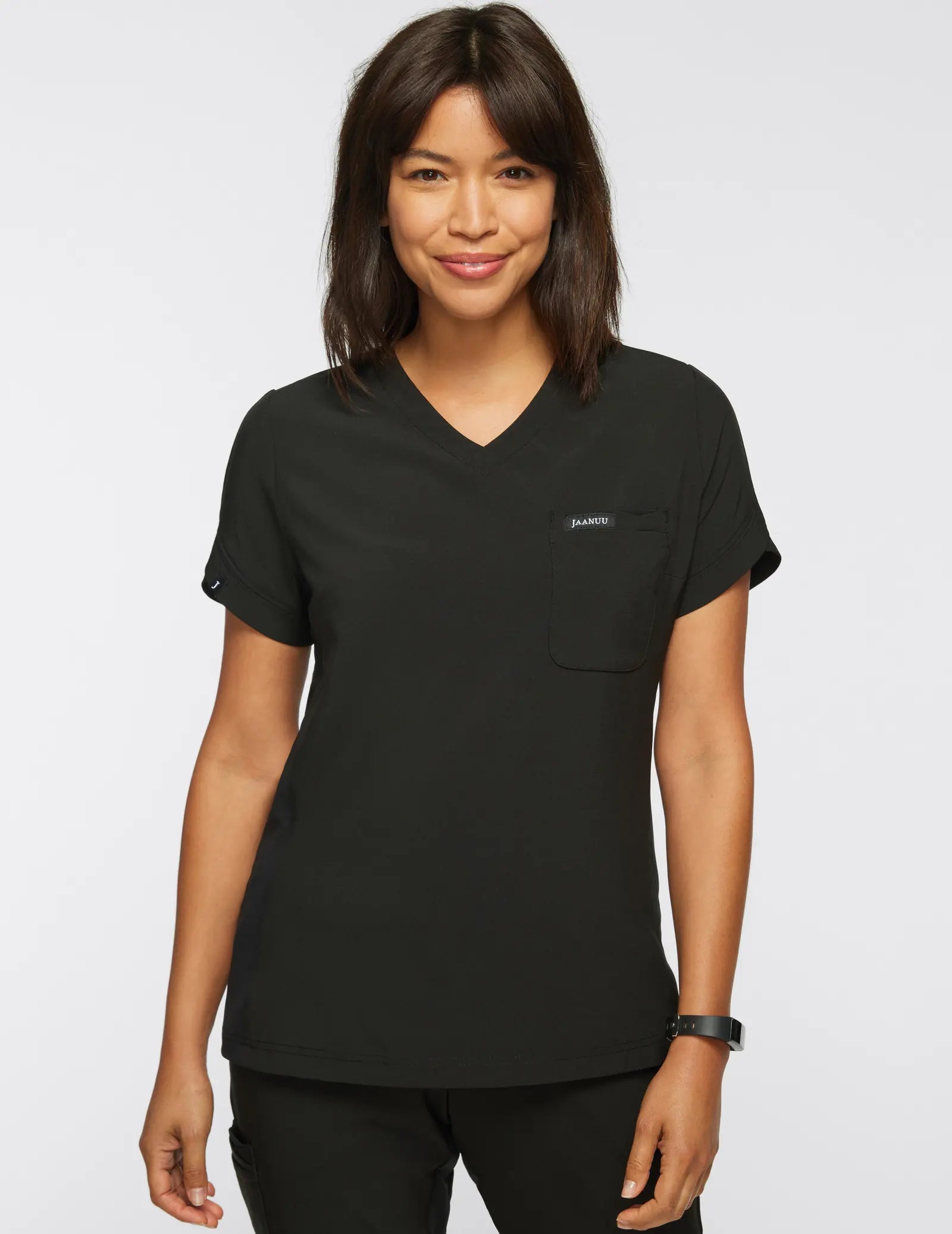 Jaanuu Women's Performance V-Neck Scrub Top - Black