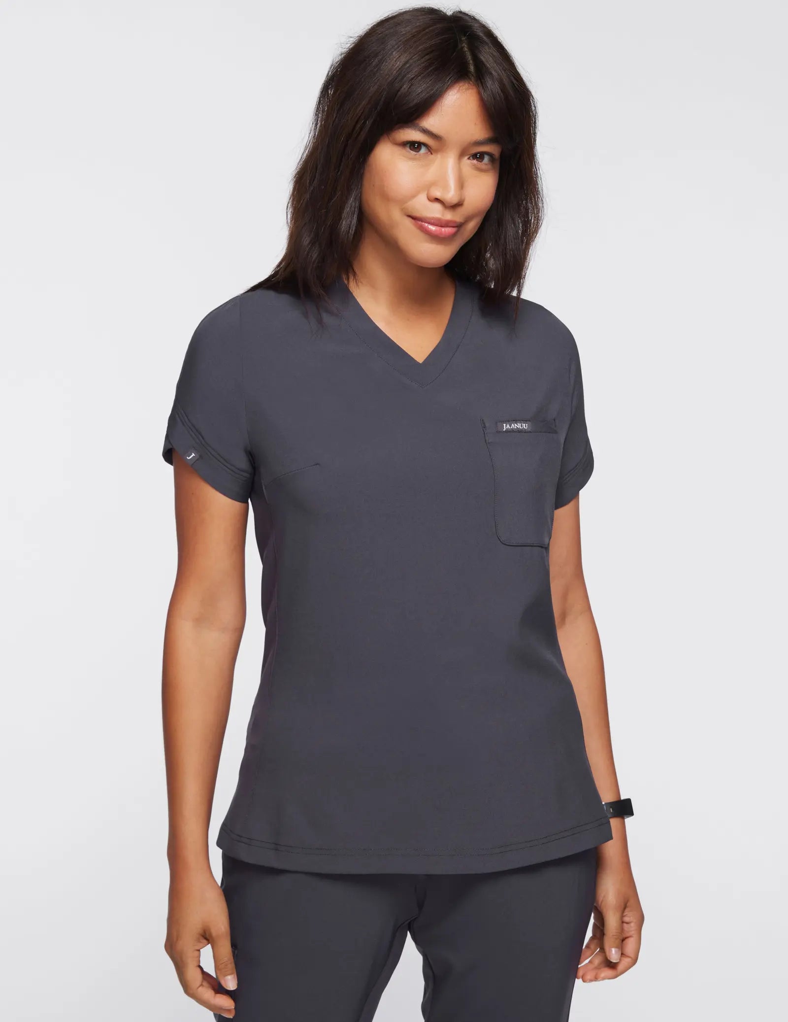 Jaanuu Women's Performance V-Neck Scrub Top - Slate