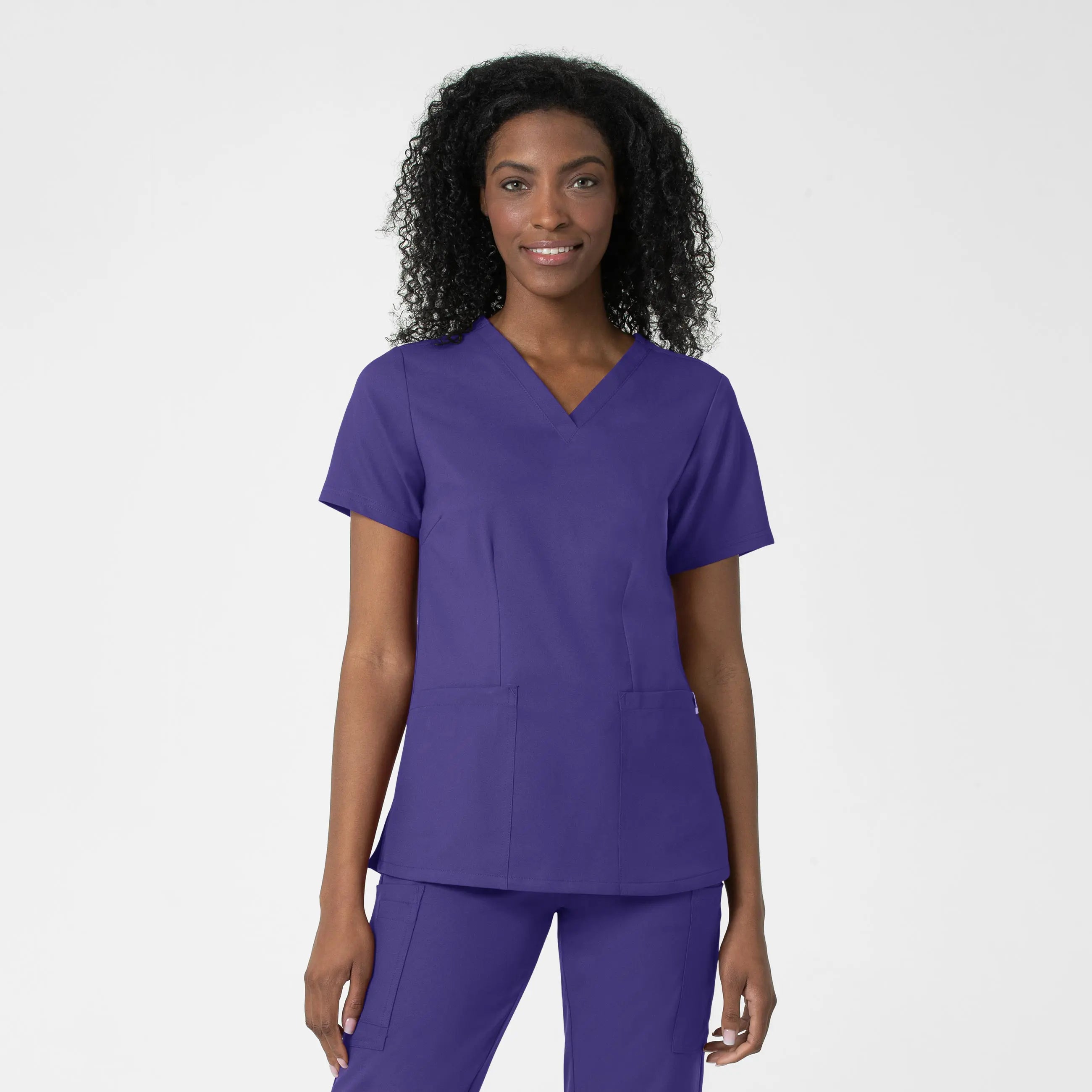 Wink Women's Fitted 3-Pocket V-Neck Scrub Top - Grape