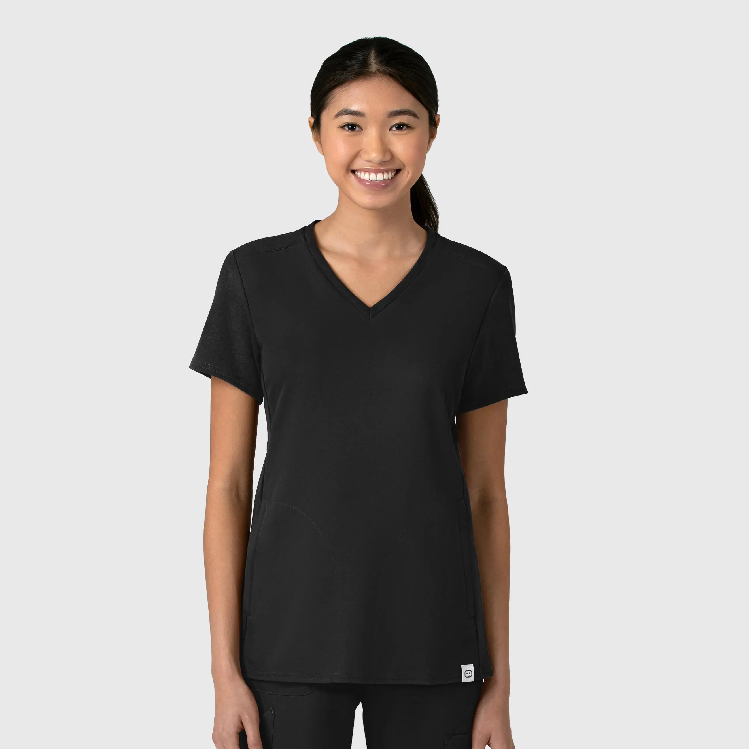 Wink Women's Thrive Flex-n-Reach V-Neck Scrub Top - Black