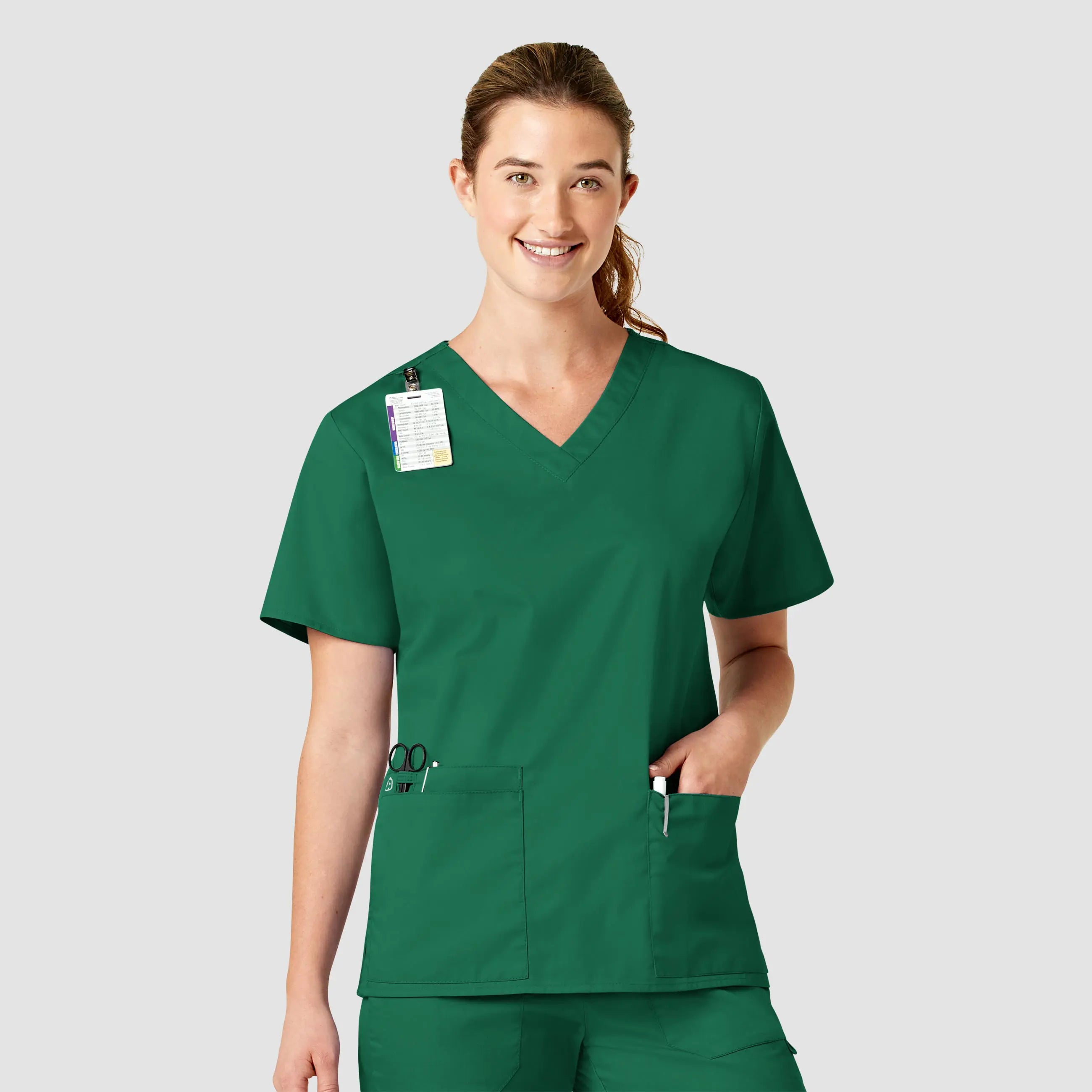 Wink Women's WonderWORK V-Neck Scrub Top - Hunter